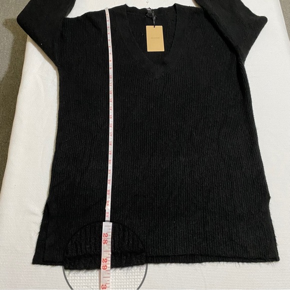 NWT Halogen Women Black Tunic V-Neck Sweater Size Large - Picture 12 of 13